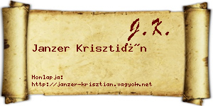 Janzer Krisztián névjegykártya